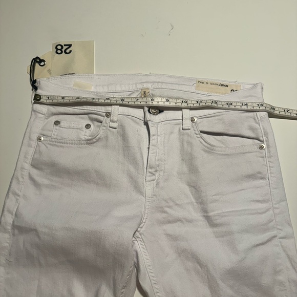 NEW Rag & Bone The Dre Boyfriend Skinny Jeans White Denim Size 28 - Picture 3 of 9